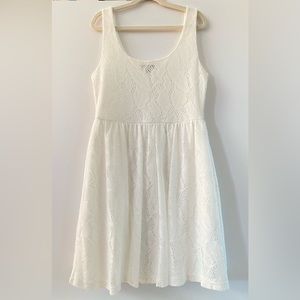 Knit White Sleeveless Dress